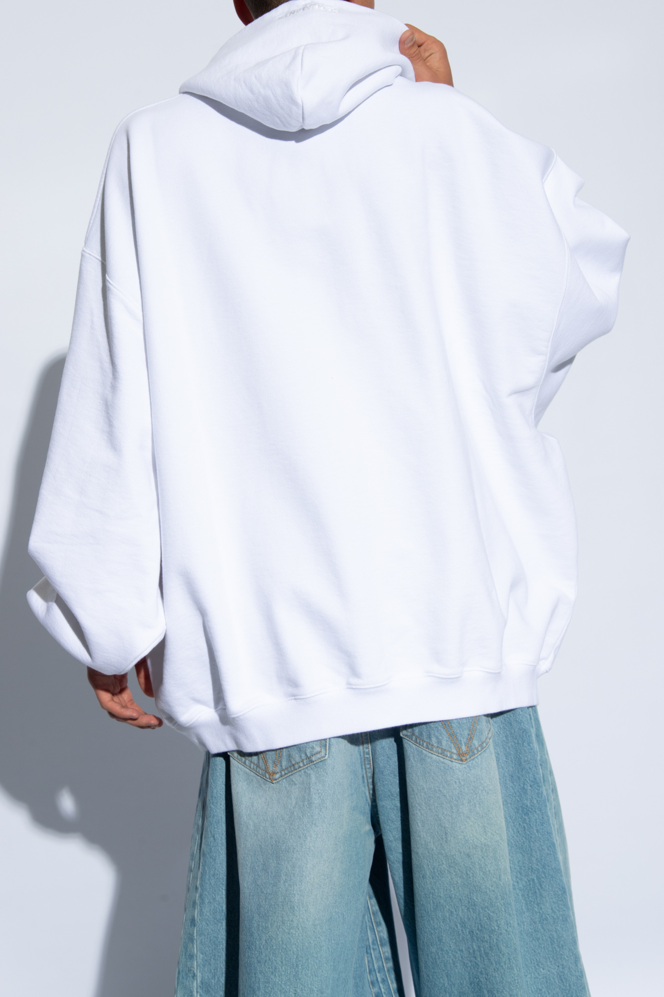 【VETEMENTS】関税込☆フード付き スウェット ホワイト Men's Clothing | VETEMENTS Hoodie with logo